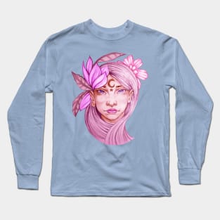 Beautiful Flower Girl Portrait Long Sleeve T-Shirt